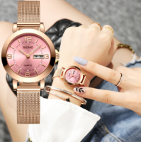 Women's Quartz Watch, Non-mechanical Milan Watch, Luminous Waterproof, Dual Date, Schoolgirl Alloy Watch