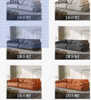 Three Person Sofa, Italian Baxter Fabric Sofa, Living Room, Small Unit, Internet Famous Technology Fabric Sofa