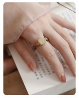 Laosan Sandalwood Small Bead Ring Ancient Style Female Niche Design Sense Retractable Ring And Jade Hand Decoration Chinese Style