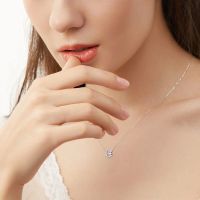 Fairy ins sweet cool wind Moissanite necklace women's one carat s925 sterling silver clavicle hoodie chain niche high-grade sense