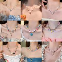 Dopamine girl ~ Temperament sweet niche all matching beaded necklace female ins tide light luxury fashion explosion clavicle chain From China
