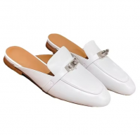 top quality Classic slippers Fashion women mule slippers leather black flat casual shoes for women From China