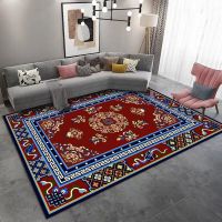 Chinese style red printed rug for home decor