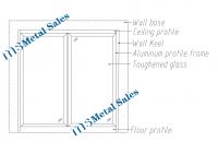 Glass Partitionï¼Open frame double glass hanging