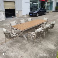 LH2744 outdoor ropes dining chair 8-10 seater long table