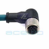 elbow m12 connector cable 4pin to rj45 enthernet gige