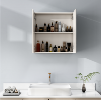 Bathroom Wall Mounted Mirror Cabinet 60 x 15 x 60Hcm White