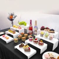 acrylic U-shaped dessert display rack acrylic cosmetic stand black acrylic cake display risers for buffet cupcake