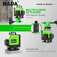 Factory Outlet Rotating Laser Level Hilda 16 Lines 4d Laser Level Multifunction Crosshair Green Light Nivel Laser Levels