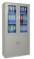 Glass  4 Door Metal Storage Cupboard