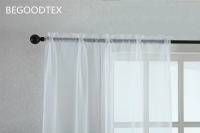 Hot Sale Transparent White Flame Retardant Sheer Voile Solid Color Curtains For Living Room Grommet Window Decoration