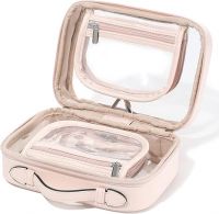 Tsa Approved Toiletry Bag Makeup Bag Clear Cosmetic Bag With Zipper Double Layer Travel Toiletry Bag Makeup Bag Gifts For Women