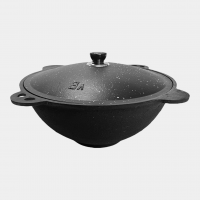 Cast Iron cauldron (dutch oven) with lid 8 L, flat bottom, marking &quot;BARAKA&quot;