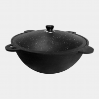 Cast Iron cauldron (dutch oven) with lid 10 L, round bottom, marking &quot;BARAKA&quot;