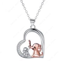 Dada Women's Romantic New Design Cute Heart Shaped Elephant Pendant Necklace Jewelry Exquisite Classic Fashion Gift Animal Necklace