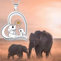 Dada Love Heart Big And Small Elephant Mother And Daughter Necklace Pendant Girl Gift Elegant Fashion Clavicle Fashion Jewelry