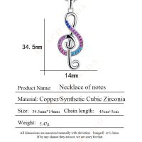 Dada2024 New Female Rhythm Music Note Pendant Necklace Clavicle Necklace