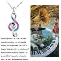 Dada2024 New Female Rhythm Music Note Pendant Necklace Clavicle Necklace