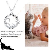 Dada Original Design Silver Cute Lazy Cat Women's Necklace Female Personalized Necklace For Mother Gift