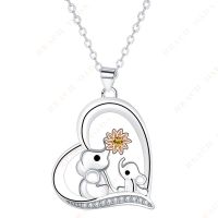 Dada Love Heart Big And Small Elephant Mother And Daughter Necklace Pendant Girl Gift Elegant Fashion Clavicle Fashion Jewelry