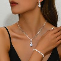 DaDa  Fashion Hot Sale Wedding Dresses, Photo Studio Props, Popular Jewelry, Bridal Zircon Necklace Earrings Set From Hong Kong