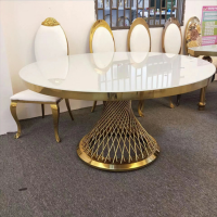 Stainless Steel Metal Base Round Tables Latest Wedding and Hotel Furniture with Outdoor and School Application