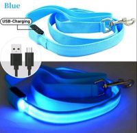 Night Safety Light UP Dog Collar USB Rechargeable Flashing Light Glowing Illuminated Pet Dog leash