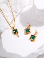 Sterling Silver Malachite Fashion Earrings/neckace