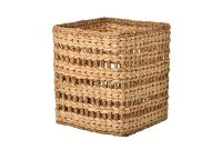 Square Reinforced Seagrass And Watercress Woven Laundry Basket