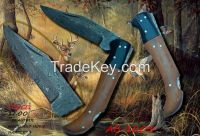CUSTOM HANDMADE DAMASCUS FOLDING KNIFE,HORN