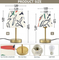 Custom Printed  Desk Cone Fabric Table Lamp