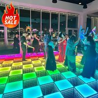 Wholesale Portable White LED Display Mirror Dance Floor Panels Interactive 3D Video Magnetic Tiles for Wedding IP65 Rated