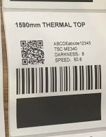 Adhesive thermal top paper with hotmelt and white glassine