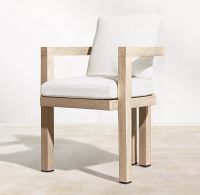 New Arrival Modern Outdoor Teak Dining Armchair with Cushion for Terraza Garden