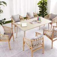 Hot Sale Modern Style Outdoor Furniture Outdoor Rattan Dining Table And Chair Set