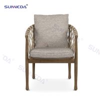 Wood Chair Rattan Rope Patio Furniture Wicker Dining Luxury Stacking Hotel Chair Wooden Resort Modern Garden Teak Outdoor Chair From China