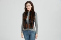 Faux Fur Scarf Shawl - Warm Soft Knitted Wraps, Elegant Rex Rabbit Effect Scarfs for Women, Girls