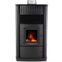 Latest Modern Black Indoor Wood Pellet Fireplace Stove Room Fire Heater Surrounds Heating-equipment Furniture