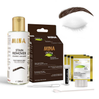 Dark Brown Henna color regular kit with Stain Remover