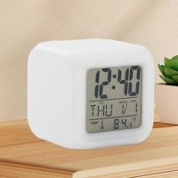 7 Color LED Table Cube Alarm Clock From China
