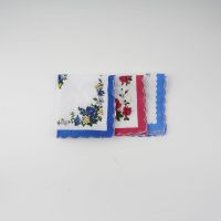 Vintage Floral Print Cotton Handkerchief From China
