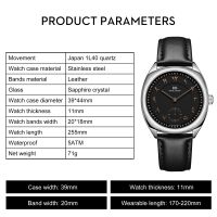 Men's Dress Watch, Quartz Analog Waterproof Leather Band Wrist Watches For Men, Easy Reader Big Face Stainless Steel Luxury Men Watch