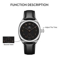 Men's Dress Watch, Quartz Analog Waterproof Leather Band Wrist Watches For Men, Easy Reader Big Face Stainless Steel Luxury Men Watch