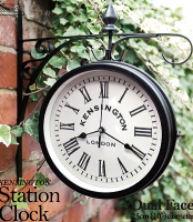 Double sided Station Wall Clock for Garden Decor