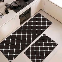 classic black and white pu kitchen mats 