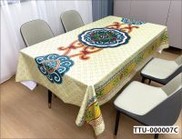 Jacquard Tablecloth Flower Pattern Polyester Table Cloth Spill Proof Dust-proof Wrinkle Resistant Table Cover For Kitchen Dining 