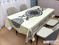 Jacquard Tablecloth Flower Pattern Polyester Table Cloth Spill Proof Dust-proof Wrinkle Resistant Table Cover For Kitchen Dining 