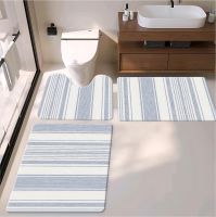 45*75cm/45*120cm Black And White Marble Bath Toiet Mat Pu Leather Wear Resistance Bathroom Floor Mat No Stains Quick Drying Rubber Non-slip Shower Mat 