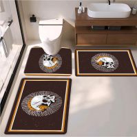 Halloween Home Deco  Bath Toiet Mat Pu Leather Wear Resistance Bathroom Floor Mat No Stains Quick Drying Rubber Non-slip Shower Mat 