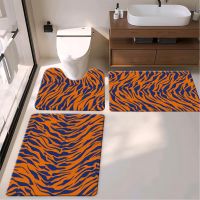 Flower And Sunset  Bath Toiet Mat Pu Leather Wear Resistance Bathroom Floor Mat No Stains Quick Drying Rubber Non-slip Shower Mat 